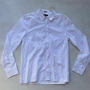 Guess Men’s Dress Shirt Slim Fit Long Sleeves In White Size M